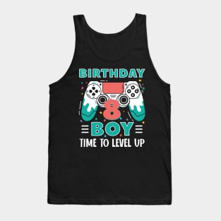 8th Birthday Boy Gamer Funny B-day Gift For Boys kids toddlers Tank Top